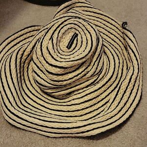 FREE W ANY PURCHASE! Striped Cream and Black Women's Hat. Very Floppy.
